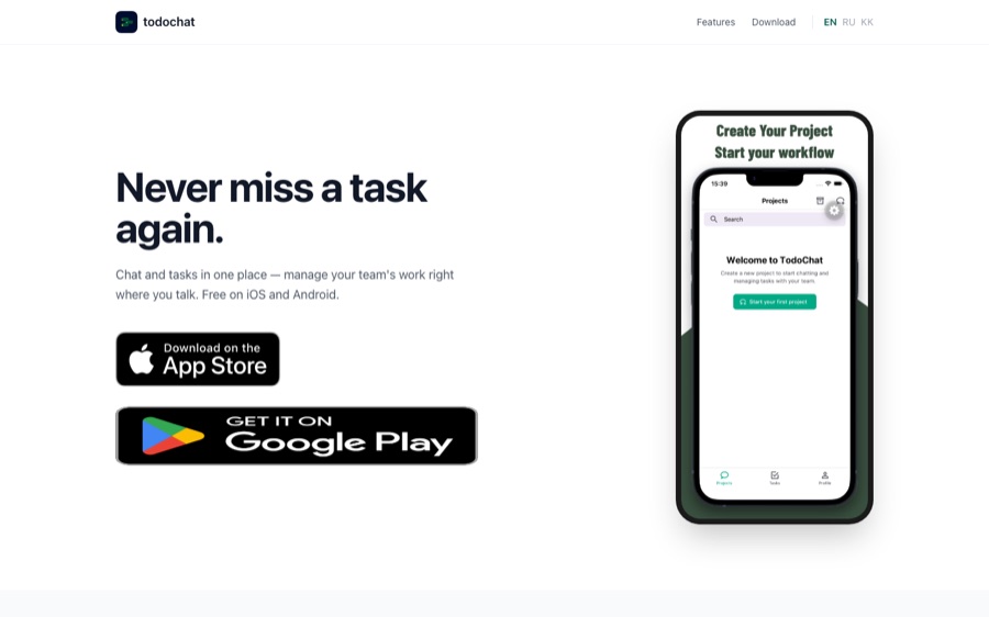 Мобильное приложение TodoChat для iOS и Android